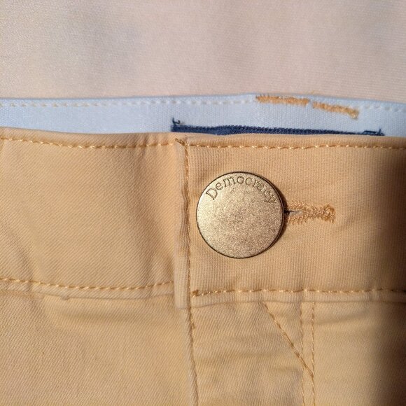 Democracy "Ab"solution Ankle Skimmer Stretch Waist yellow jeans  Sz 10 - Picture 3 of 12